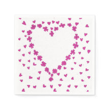 Papier de coeur pétale Napkin