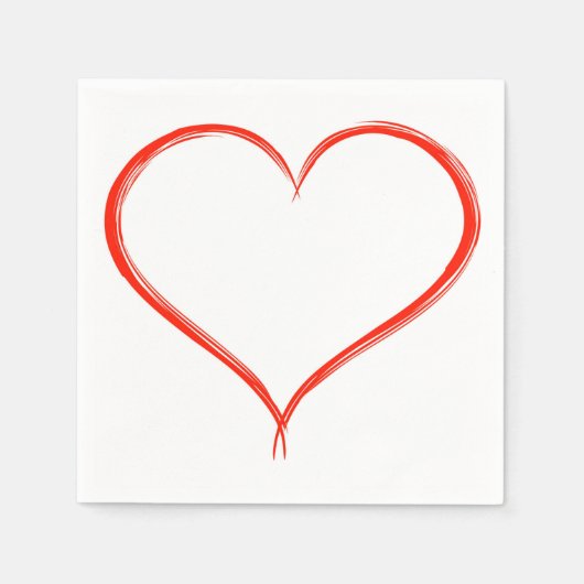 Serviette En Papier Papier de coeur rouge Napkin (Devant)