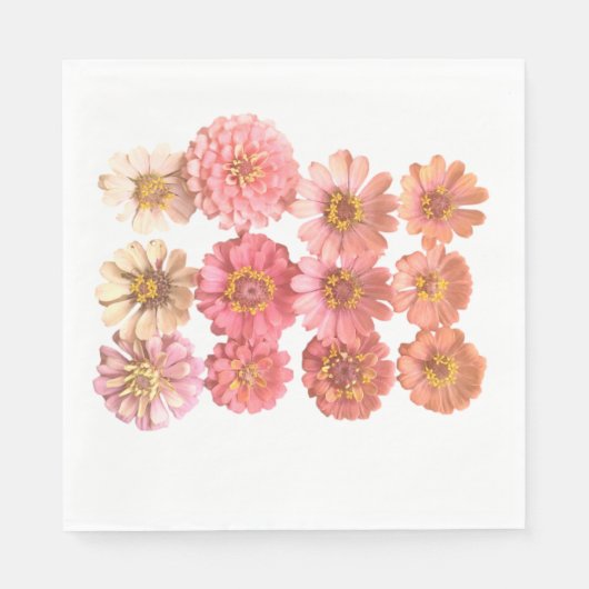 Serviette En Papier Papier de collage Zinnia Napkin (Devant)