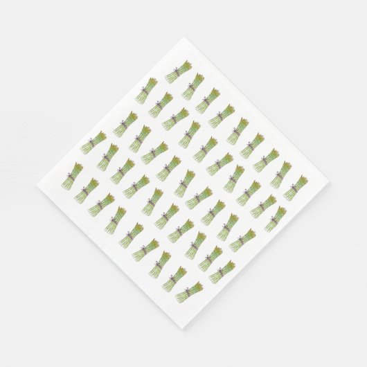 Serviette En Papier Papier de conception asperge (Coin)
