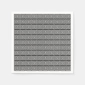 Serviette En Papier Papier de conception de clé grecque noir et blanc (Devant)