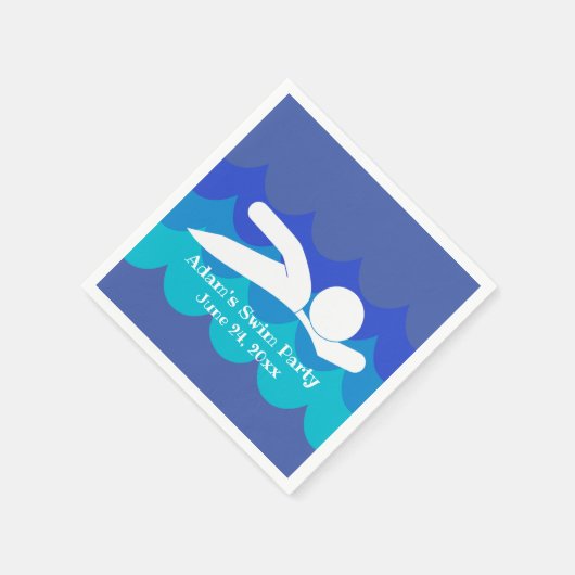 Serviette En Papier Papier de conception de nage (Coin)