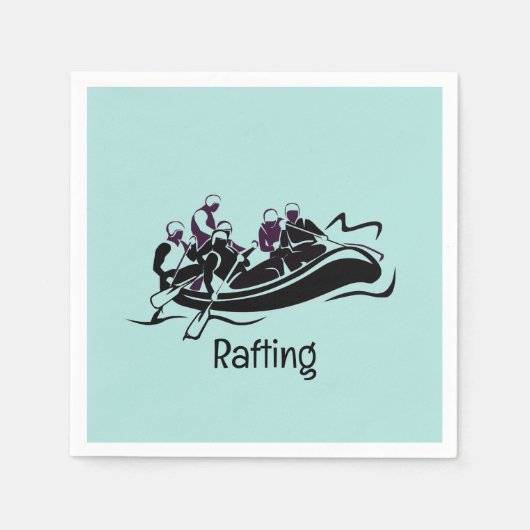 Serviette En Papier Papier de conception de Rafting en eau vive blanc (Devant)