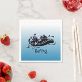 Serviette En Papier Papier de conception de Rafting en eau vive blanc (En situation)