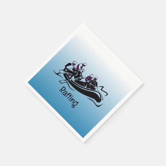 Serviette En Papier Papier de conception de Rafting en eau vive blanc (Coin)