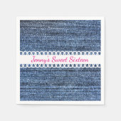 Serviette En Papier Papier de conception Denim et Ribbon (Devant)