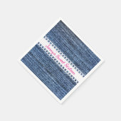 Serviette En Papier Papier de conception Denim et Ribbon (Coin)