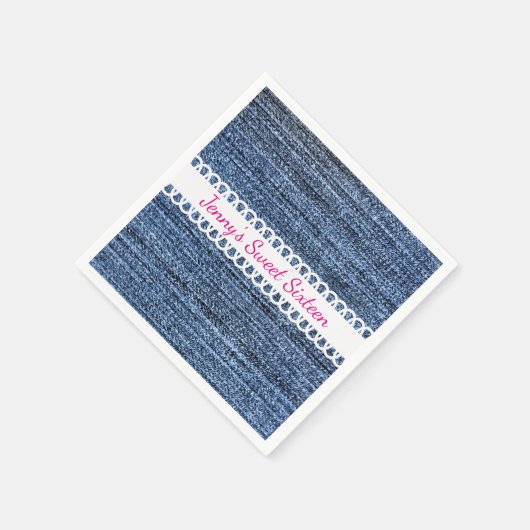 Serviette En Papier Papier de conception Denim et Ribbon (Coin)