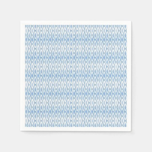 Serviette En Papier Papier de conception Ikat bleu et blanc (Devant)