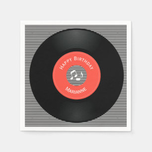 Serviette En Papier Papier de conception Vinyl Records