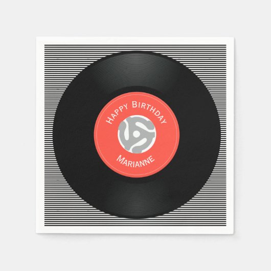 Serviette En Papier Papier de conception Vinyl Records (Devant)