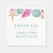 Serviette En Papier Papier de coquillages blancs Napkin pour mariage d (Devant)