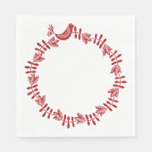 Serviette En Papier Papier de couronne de Noël floral scandinave (Devant)