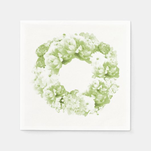 Serviette En Papier Papier de couronne vert céleri monochromatique (Devant)