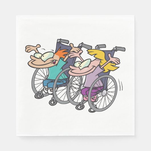 Serviette En Papier Papier de course en fauteuil roulant (Devant)