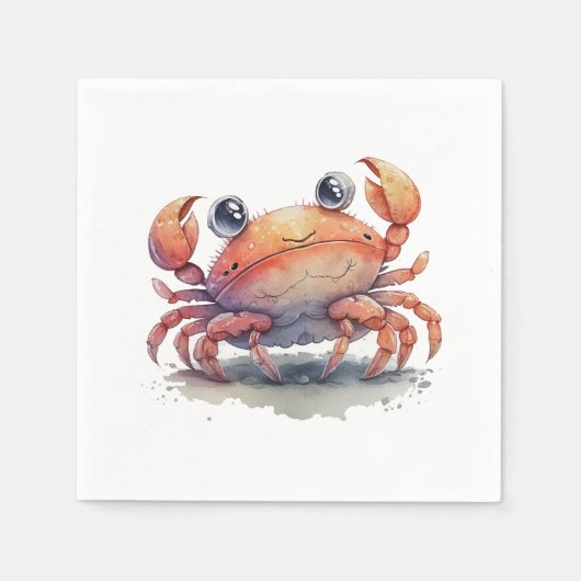 Serviette En Papier Papier de crabe mignon serviettes (Devant)