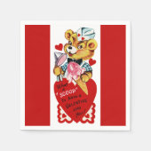 Serviette En Papier Papier de crème glacée et ours de Saint Valentin r (Devant)