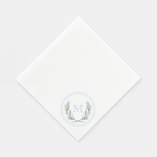 Serviette En Papier Papier de crête bleu Laurel (Coin)
