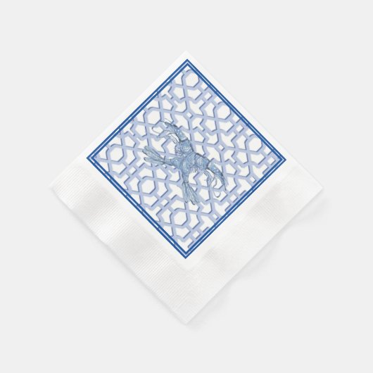 Serviette En Papier Papier de crevette bleu Napkin (Coin)