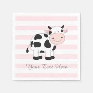Serviette En Papier Papier de déco de vache serviettes rose rayé