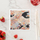 Serviette En Papier Papier de découpage rose orange japonais Kimono fl (En situation)