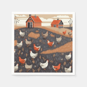 Serviette En Papier Papier de ferme de poulet Napkin