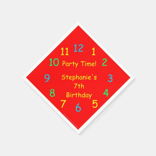 Serviette En Papier Papier de fête, 7e anniversaire, rouge (Coin)