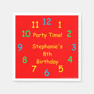 Serviette En Papier Papier de fête, 8 Anniversaire, Rouge, Enfants