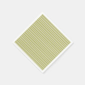 Serviette En Papier Papier de fête à motif de rayures vert olive et bl (Coin)