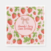 Serviette En Papier Papier de fête Anniversaire de enfant de fraise (Devant)