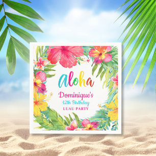 Serviette En Papier Papier de fête d'anniversaire Aloha Tropical Hibis
