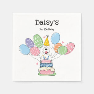 Serviette En Papier Papier de fête d'anniversaire gris et blanc