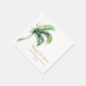 Serviette En Papier Papier de fête de famille de Noël Palm Tree (Coin)