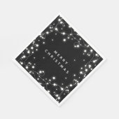 Serviette En Papier Papier de fête de Noël noir brillant (Coin)