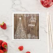 Serviette En Papier Papier de fête de Noël rustique Joyeux (En situation)