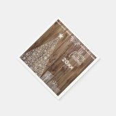 Serviette En Papier Papier de fête de Noël rustique Joyeux (Coin)