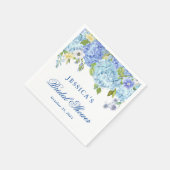 Serviette En Papier Papier de Fête des mariées bleu Hydrangea Floral G (Coin)