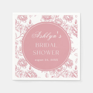 Serviette En Papier Papier de Fête des mariées Chinoiserie rose blanc
