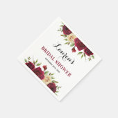 Serviette En Papier Papier de Fête des mariées d'hiver Floral Marsala (Coin)