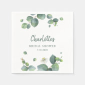 Serviette En Papier Papier de Fête des mariées Eucalyptus Script éléga (Devant)