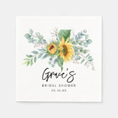 Serviette En Papier Papier de Fête des mariées Eucalyptus Tournesol Ru (Devant)