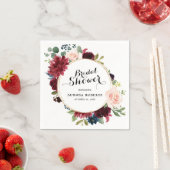 Serviette En Papier Papier de Fête des mariées floral Blush de la Mari (En situation)