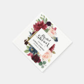 Serviette En Papier Papier de Fête des mariées floral Blush de la Mari (Coin)