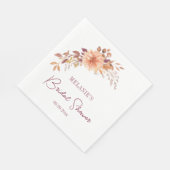 Serviette En Papier Papier de Fête des mariées Floral Boho Napkin (Coin)
