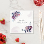 Serviette En Papier Papier de Fête des mariées rustique à script flora (En situation)