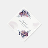 Serviette En Papier Papier de Fête des mariées rustique à script flora (Coin)