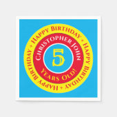 Serviette En Papier Papier de fête du 5e anniversaire (Devant)