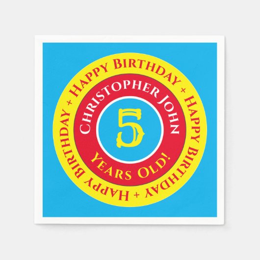 Serviette En Papier Papier de fête du 5e anniversaire (Devant)