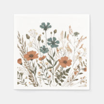 Papier de fête fleuri Boho, fleur sauvage