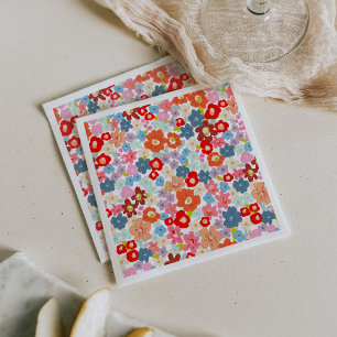 Serviette En Papier Papier de fête floral coloré